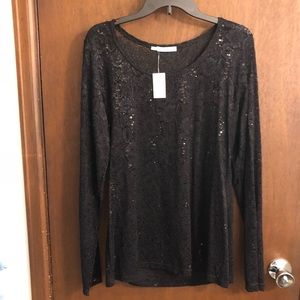 Black long sleeved top